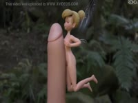 Tiny anime kid playing with a huge dick